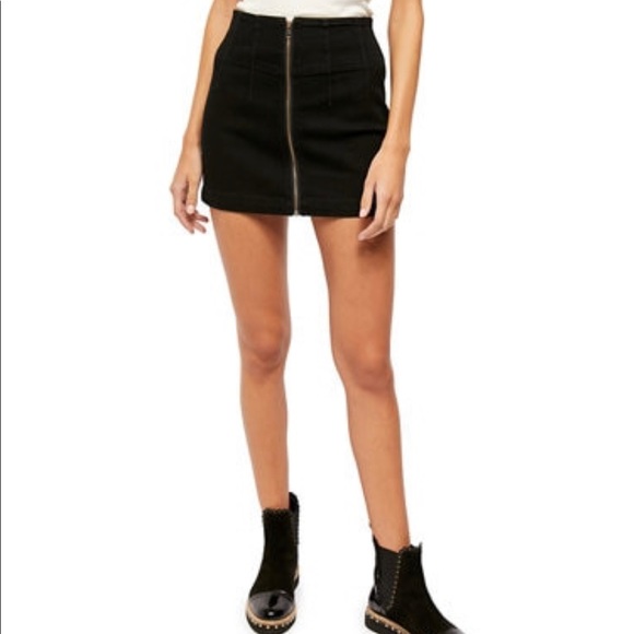 Free People Denim Zip-front Skirt - Picture 2 of 4